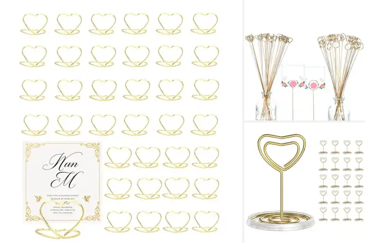 Detailed view of Best Gold Heart Shaped Card Holders