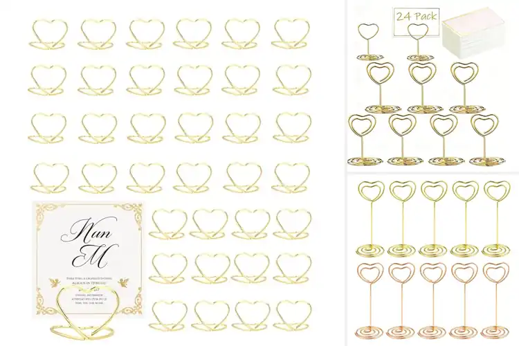 Detailed view of Best Gold Heart Shaped Table Card Holders