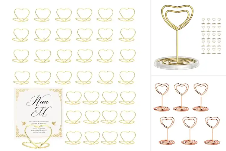 Detailed view of Best Gold Heart Table Card Holders