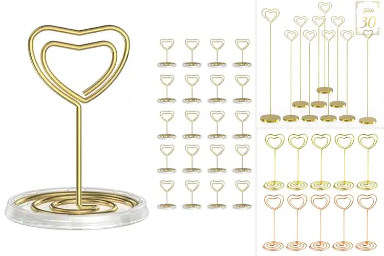 Detailed view of Best Gold Heart Table Card Stands