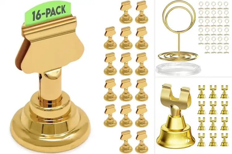 Detailed view of Best Gold Metal Place Card Holders