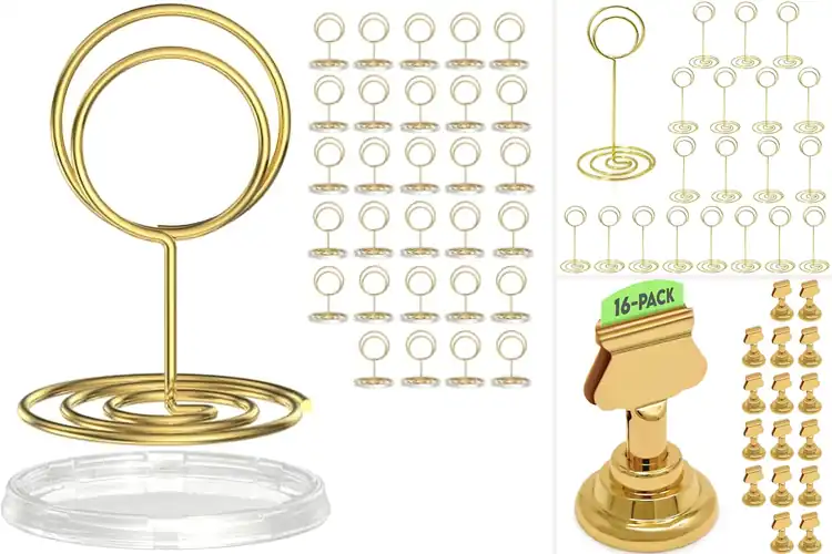 Detailed view of Best Gold Metal Table Card Holders: Top 10 Picks for Style