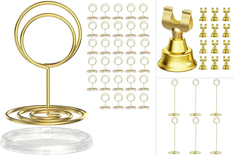 Detailed view of Best Gold Tone Table Card Holders