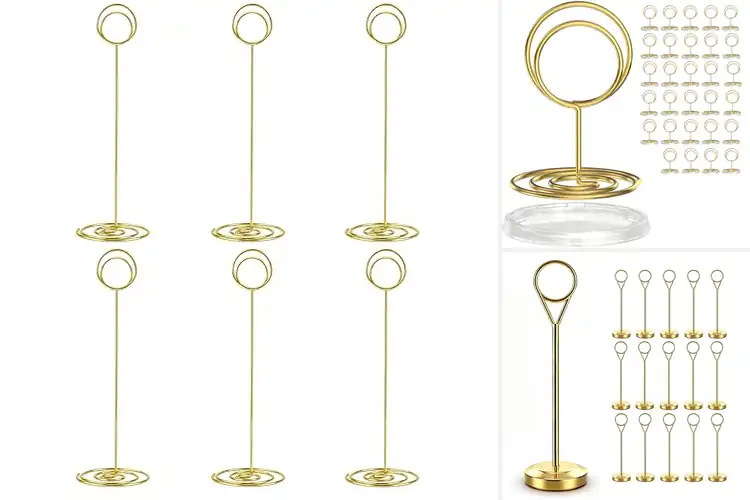 Detailed view of Best Gold Tone Table Card Stands