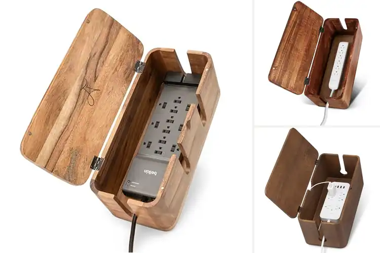 Detailed view of Best Mango Wood Cable Box