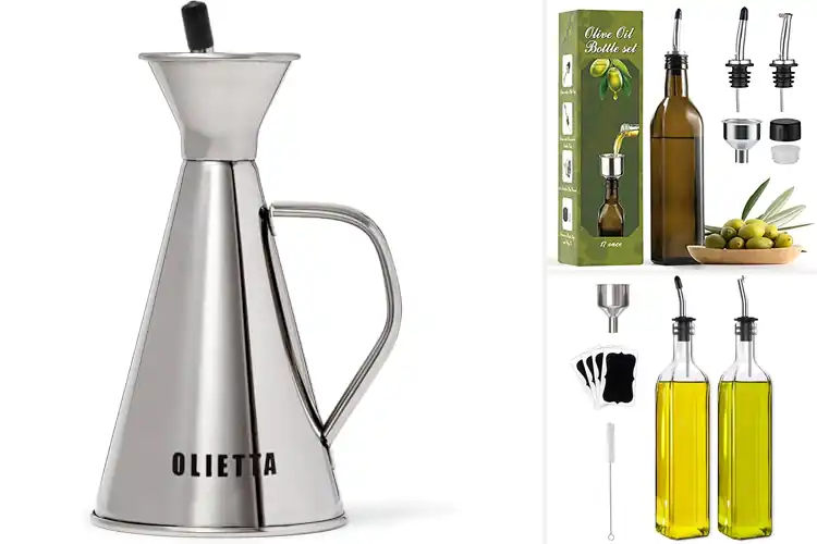 Detailed view of Best Oil Dispenser With Stainless Steel Pourers