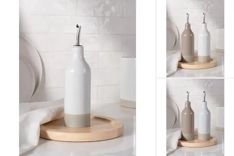 Detailed view of Best Spotted Engobe Ceramic Oil Bottles